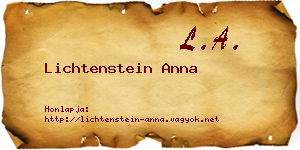 Lichtenstein Anna névjegykártya